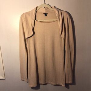 ANN TAYLOR LOFT SIZE M LONG SLEEVE COTTON KNIT TOP.           AM